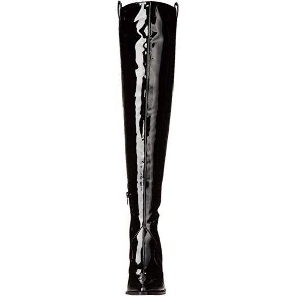 #22 Jessica Simpson Zeana2 Black Patent Over-the-Knee Western Pointed Toe Boots - Picture 2 of 5